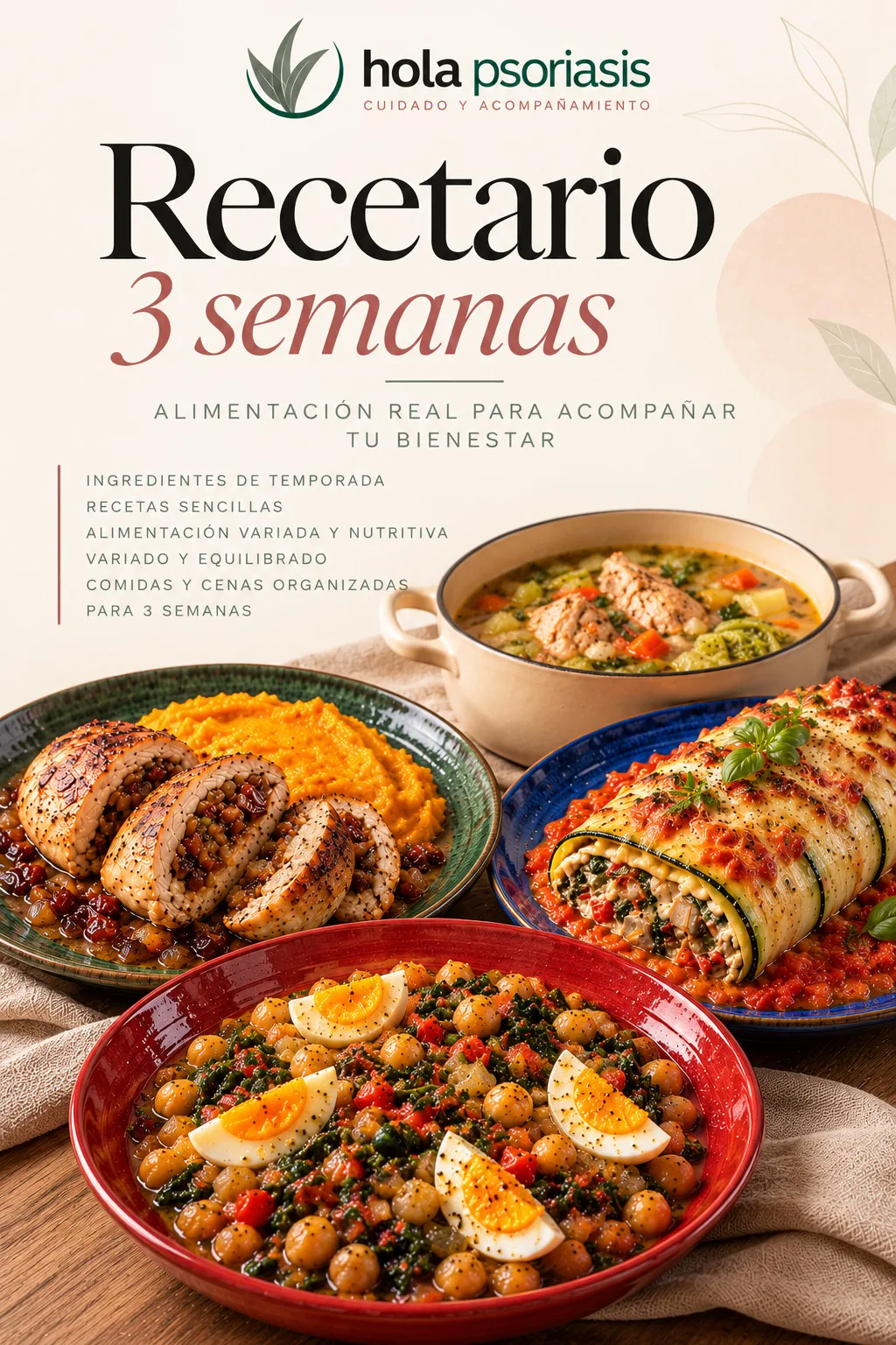 Portada del recetario estacional de 3 semanas